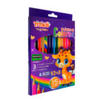 Paquete chico de 15 lápices para colorear, con cuerpo de madera, punta de 4 milímetros y 1 sacapuntas, variedad de usos / lapices de colores / titiko