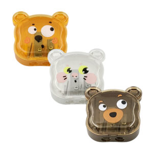 1pza Sacapuntas doble infantil, con tapadera, estampado y forma de animales animados, variedad de diseños / tr301 / pencil sharpener