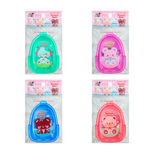 1pza sacapunta doble con forma de mochila con compartimento para la basura con estampado de animales kawaii, variedad de colores y estampados / tr-331 / tr331 / pencil sharpener