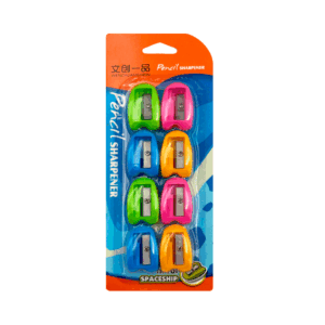 Blíster de 8 pzas sacapuntas escolares, variedad de colores / zhenxuan / 98746 / tr-701