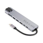 Hub de alta velocidad usb 3.0 con 8 puertos y salida tipo c / wi.180