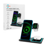 Cargador inalámbrico 3 en 1 yisen / estación de carga rápida para celular, airpods y smart watch / 3-in-1 wireless charger / x455