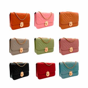 Bolsa de mano con correa tipo cadena y detalles metálicos, variedad de colores / xh24-152