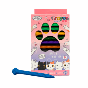1 Caja con 36 crayones de cera, con diseño de pata de gatito y cuerpo antimanchas, variedad de colores / yubesion / 101-36 / 161016