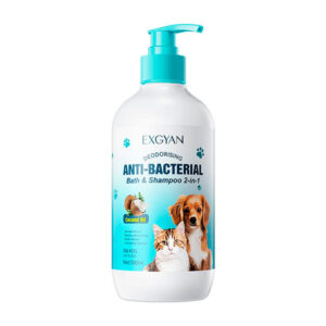 Shampoo antibacterial 2 en 1 con extracto de aceite de coco para mascotas, 500ml / exgyan / anti-bacterial bath & shampoo 2-in-1 / yxy43252