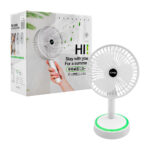 1pza Ventilador plegable de plástico, rotable, con 3 velocidades y base redonda, variedad de usos / ze-2144 / ks-2103