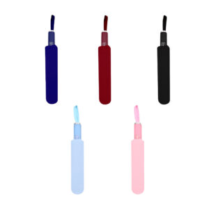 Paraguas grande plegable de bolsillo color liso y mango cilíndrico ergonómico con correa, variedad de colores / zy-umb20258
