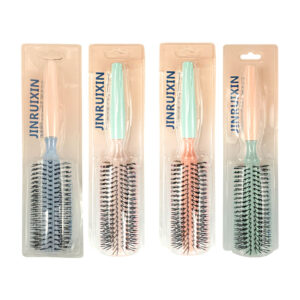 1pza Cepillo de plástico bicolor para el cabello, cilíndrico, variedad de usos / jinruixin / salon fashion / cepillo redondo