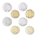 Paquete de 10 platos redondos de papel, 23cm con estampado para pastel - fiesta, variedad de diseños / bo-518 / bo feliz
