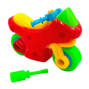 Juguete de motocicleta didáctica de plástico armable - desmontable con desarmador / c1059 / pol chrome assembling
