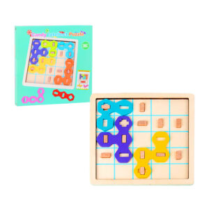 Juguete didáctico rompecabezas tipo tetris con bloques hexagonales de madera con formas para encajar / c1917 / candy intellect puzzle
