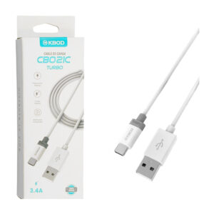 1pza Cable de carga kbod, turbo, con entrada usb a tipo c, variedad de usos / 3.4a / cbo21c / 1m
