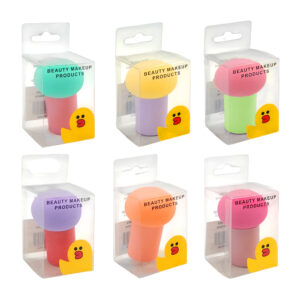 1pza esponja redonda para aplicar maquillaje con mango de plástico, variedad de colores / dhm009-f / dhm009 / empaque patito