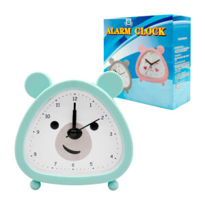 Reloj despertador pequeño de plástico triangular con esquinas redondeadas con orejitas y estampado de carita de animales, variedad de modelos y colores / alarm clock / ep31177 / despertador orejas / reloj kawaii / ep31171
