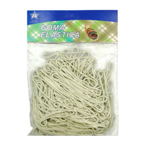 Paquete con 50g de ligas de hule, medida de 7.5 cm en color blanco / g6356 / goma elástica / ya ling rubber ring