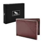 Billetera - cartera humers de piel sintética para caballero con múltiples compartimentos bordes cosidos y diagonal con diseño de cuadros, variedad de colores / h4255 / h4255cafeg