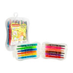 1pza Estuche transparente con 12 crayones infantiles rotativos, variedad de colores / rotating / cy-002h-12 / color peps
