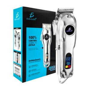 Máquina profesional para cortar cabello de acero inoxidable con indicador de batería y accesorios, variedad de colores / hog.307
