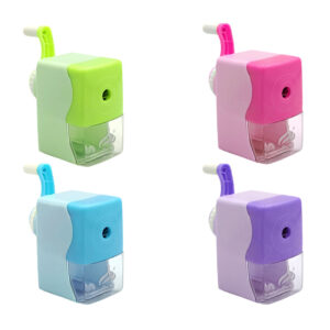 1pza Sacapuntas de plástico manual, con compartimiento para basura, variedad de usos / 7601 / tong le wu