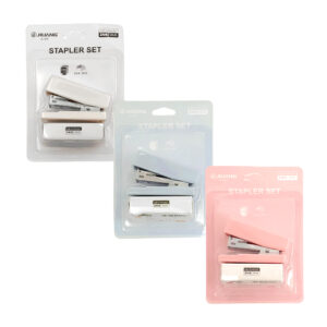 Blíster stapler set con mini engrapadora y caja con 320 pcs de grapas de 24/6, variedad de colores / jiliang / engrapadora recta / jl-414