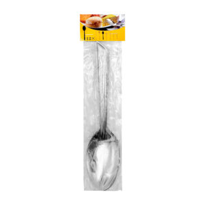 Paquete con 12 cucharas soperas metálicas con diseño de flor alcatraz / cuchara grande / jm1602
