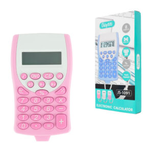 Mini calculadora básica bicolor de bolsillo a 8 dígitos con correa, variedad de colores / js-1091