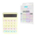 Calculadora básica de 12 dígitos con teclas mecánicas redondas estilo kawaii de colores y pantalla digital grande, variedad de colores / js-9639 / progress with you