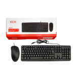 Kit de teclado y mouse alámbricos diseño moderno para oficina, teclas ergonómicas y silenciosas, en color negro / kb36 / hashion office mouse and keyboard combo