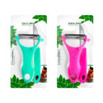 Blíster con 2 utensilios para cocina con pelador y cuchillo para frutas, variedad de colores / senior parer / stainless steel / kc49709