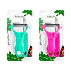 Blíster con 2 utensilios para cocina con pelador y cuchillo para frutas, variedad de colores / senior parer / stainless steel / kc49709