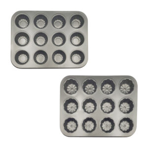 Molde metálico antiadherente 12 espacios para cupcake / bandeja para repostería / kp002 / molde para pastel / kp003