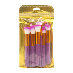 Paquete con 10 brochas para maquillaje con cerdas suaves mango de plástico, variedad de colores / ln65-s33 / brochas maquillaje