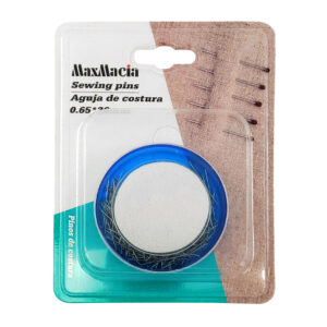 1pza Estuche redondo con alfileres pequeños metálicos, variedad de usos / 0.65x26mm / maxmacia