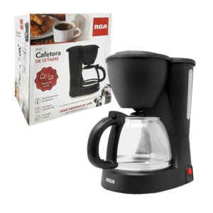 Cafetera eléctrica rca de 12 tazas con jarra de vidrio, filtro reutilizable, sistema anti goteo e indicador de nivel de agua, 700w / rc-caf2