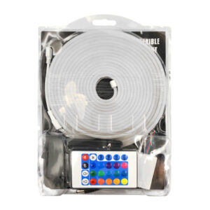 Tira flexible neón de luz rgb con longitud de 5 metros + eliminador y control remoto / neon flexible strip light / nhrgb-5m