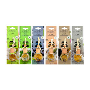 Frasco transparente aromatizante colgante con fragancia, 8ml y decoración de ramas + lazo tipo cuerda para auto, variedad de aromas / rhp-61016 / airbrc / car air freshener
