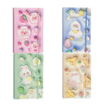 Libreta / cuaderno de pasta dura con 100 hojas de rayas, resorte y estampado de animales kawaii, variedad de estampados / agenda / st37620