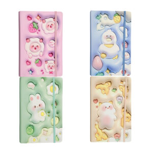 Libreta / cuaderno de pasta dura con 100 hojas de rayas, resorte y estampado de animales kawaii, variedad de estampados / agenda / st37620