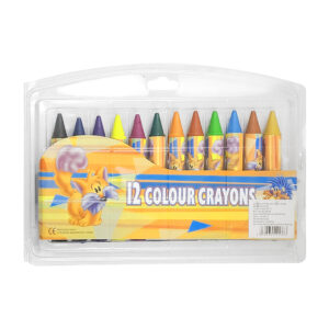 Paquete con 12 crayones de cera jumbos con estampado de zorrito y puercoespín, variedad de colores / 12 colour crayons / st37704