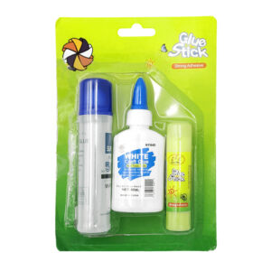 Paquete con 3 pegamentos, líquido blanco de 40 ml, barra de 9g y transparente de 50ml / glue stick / strong adhesive / st37715
