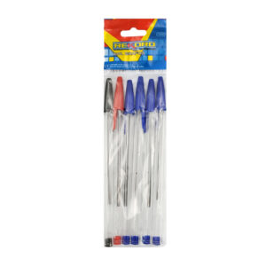 Paquete con 6 plumas - boligrafos delgadas de diferentes colores / plumas rekord / 6 plumas / bol grafos