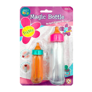 Blíster con 2 biberones chico, mediano mágicos de jugo y leche para muñecas / magic bottle / biberón mágico / ts81113 / 2010d / 2010e