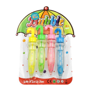 Paquete con 4 botes en forma de paraguas con líquido para burbujas, variedad de colores / bubble / ts81833