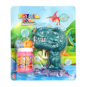 Pistola con forma de dinosaurio de 17.5x20.5x5.5cm para hacer burbujas + mini bote de jabón para burbujas, variedad de colores y modelos / pistola bolha dinossauro / ts90985 / dinosaurio cabezón