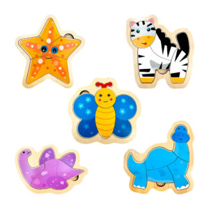 Rompecabezas didáctico pequeño de madera con 4 o 5 piezas, forma de animales, variedad de modelos / rompecabezas infantil / ty361370