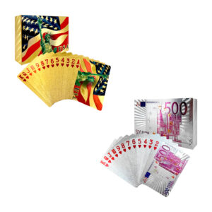 1pza baraja poker americana plastificada con estampado de euro o usa, variedad de colores / ty361442 / baraja euro / baraja usa / 500 euro / usa