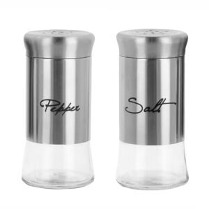 1pza especiero de cristal con cobertura y tapa metálica / salero pimentero / salt / pepper / wk1055