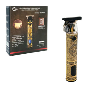 Máquina trimmer inalámbrica yisen con 3 peinetas intercambiables y estampado de dragón para cortar cabello / professional hair clipper / ws-t992