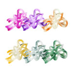 1pza Pinza de plástico para cabello con diseño de lazo en forma de mariposa y efecto de manchas, variedad de colores / x-815-11