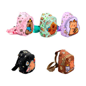 Bolsa mariconera infantil con estampado de capibara, variedad de colores / xb-01
